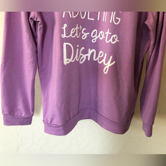 Disney theme Crewneck|”I’m done adulting let’s go to Disney”, Size XL•••Lilac - Picture 7 of 11